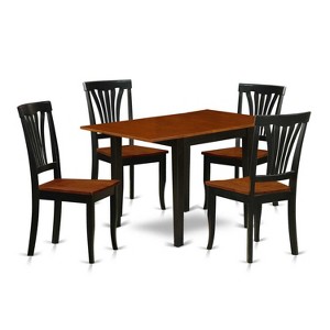 HomeStock 5-Pc Black and Cherry Finish Solid Wood Top-Dining Room Set-Seats 4 - 1 of 4