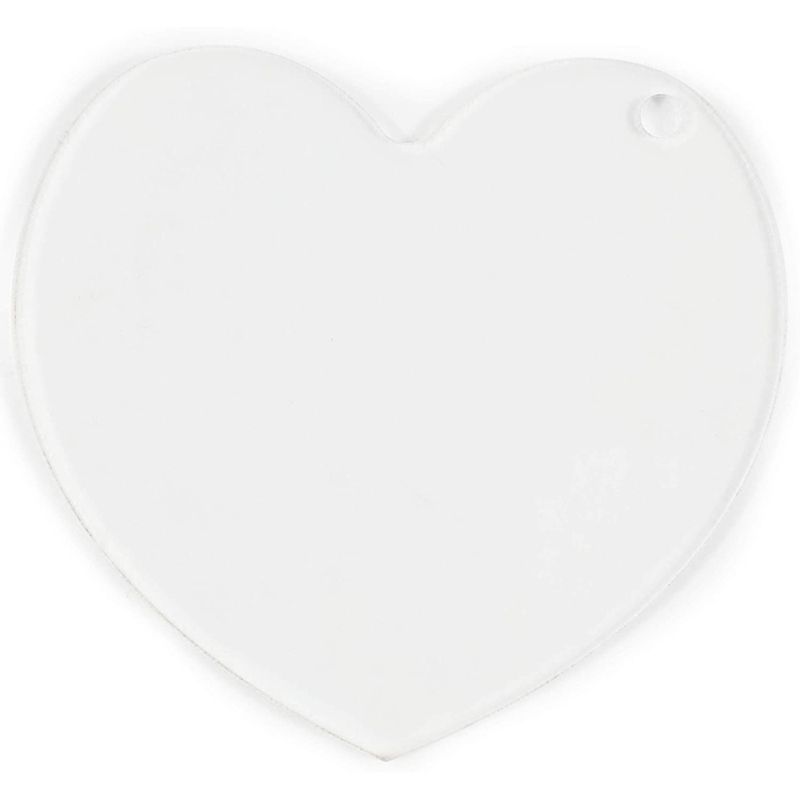 Bright Creations 10 Pack Acrylic Heart Keychain Pendants Blanks with Metal Rings for DIY Crafts, Clear, 3 x 2.75 in, 4 of 8