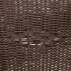 Emma and Oliver 3 Pack Dark Brown Rattan Restaurant Patio Chair with Red Bamboo-Aluminum Frame - 3 of 4