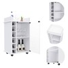 Gulches White Bar Cart with Glass Door, Wine Rack & Locking Casters - 3 of 4