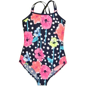 OshKosh B'Gosh Little Girls' One-Piece Floral Print Camikini Swimsuit - 1 of 3
