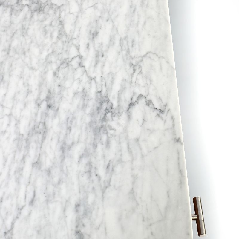 The Bianco Collection Viola 44" Rectangular Italian Carrara White Marble Writing Desk, 3 of 7