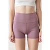 Slickblue Women's High Waist 3" Biker Shorts, Solid Color, Tapered Waist, Activewear, Size M, Mauve - 2 of 4