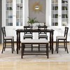 CAVINAS Dining Table Set for 6 Counter Height Rectangular Dining Room Table with Shelf and Chairs with Bench for Kitchen - 4 of 4