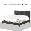 Twin Size Bed Frame with Headboard Adjustable, Linen Upholstered Twin Platform Bed with Headboard - 3 of 4