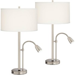 Possini Euro Design Modern Table Lamps, Possini Euro Design Brushed Nickel Rectangle Table Lamp