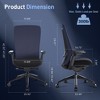 Ergonomic Office Desk Chair,High Back Office Chair with Mesh Back and Adjustable Lumbar Support-DarkBlue - 4 of 4