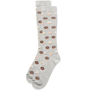 Memoi Men's Donuts Bamboo Blend 8-15mmHg Graduated Compression Socks Med Gray Heather 10-13 - 1 of 4