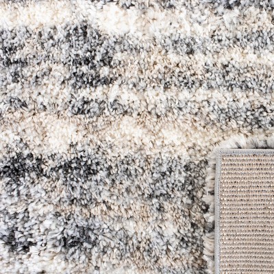 Fontana Gray and Ivory Shag Synthetic Area Rug