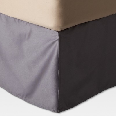 Gray Wrinkle resistant Cotton Bed Skirt queen Threshold Target