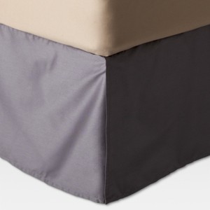 Gray Wrinkle-Resistant Cotton Bed Skirt (Full) - Threshold