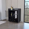 NicBex Mobile Kitchen Island Cart Morden Kitchen Carts on Wheels with Storage, 1 Glass Cabinet Door and 8 Bottle Rack for Kitchen - 4 of 4