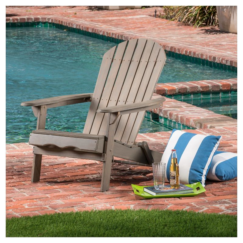 Hanlee Folding Wood Adirondack Chair - Christopher Knight Home, 3 of 7