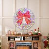 36" Prelit Snow-Flocked Christmas Wreath with 3D Bow and 140 LED Lights, 11 Modes, Remote Control - 2 of 4