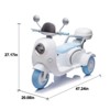 INFURNIC Baby Walkers Two-seater Kids Ride On Motorcycle Three Wheels Kids toy with Oversized Storage Box for kid 3-6, Pink, 47.24"*20.08"*21.17" - 3 of 4