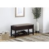 NicBex 35.43" Upholstered Shoe Bench,Modern Ottoman with Storage Space and Open Shelf for Living Room,Entryway - 2 of 4
