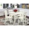 5-Piece Linen White Finish Solid Wood Top - Dining Room Set - Seats-4 - 2 of 4