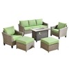 XIZZI 4-Season Outdoor Sofa Set w/ Optional Firepit - 3+2+2 Seating, 4 Colors (Navy, Orange, Green, Beige), Weatherproof Patio Furniture for Yard - 2 of 4