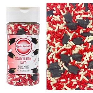 Mystic Sprinkles Graduation Day! Red & White Sprinkle Mix 3.8oz - 1 of 4