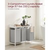Laundry Hamper, Laundry Basket, Laundry Sorter with 3 Pull-Out and Removable Bags, Shelf, Metal Frame, 3 x 10 Gallons (38L) - 2 of 4