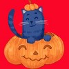 Women's Design By Humans Halloween Cat In A Pumpkin By wubbadub Racerback Tank Top - 2 of 3