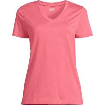 Lands' End Women's Tall Relaxed Supima Cotton Short Sleeve V-neck