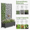 SpassWay Black Metal Planter Box with Trellis Raised Garden Bed with Arbor Privacy Screen with Wheels - 4 of 4