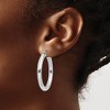 Black Bow Jewelry 4mm x 35mm 14k White Gold Classic Round Hoop Earrings - 3 of 4