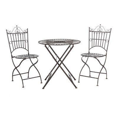 Belen 3pc Bistro Set - Black Rust - Safavieh