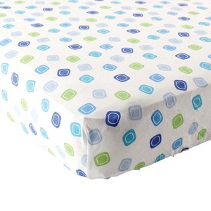 Luvable Friends Baby Boy Fitted Playard Sheet, Blue Geometric, One Size - 1 of 1
