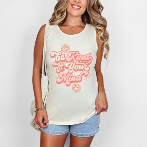 Simply Sage Market S.W.Smiley Be Kind To Your Mind Retro Garment Dyed Tank - 1 of 4