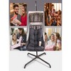 78"Swing Egg Chair with Stand Indoor Outdoor, UV Resistant Cushion Hanging Chair with Cup Holder - 2 of 4