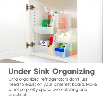 Clear Jumbo Stackable Plastic Storage Bins with Open Front