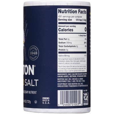 Morton Iodized Salt - 26oz
