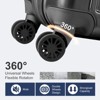 Hynes Eagle 2 Piece Luggage Set, 20" Carry-On Expandble Luggage Hardside Suitcase, 14" Mini Cosmetic Cases  Black - 3 of 4