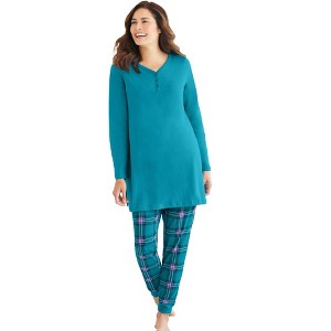 Only Necessities Henley Tunic & Jogger PJ Set - 1 of 4