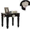 Royal Hampton End Table With Contrast Carved Motif Turned Legs, Black - 4 of 4