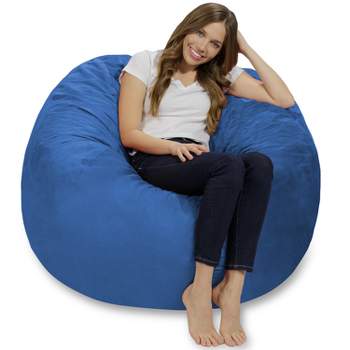 6' Huge Bean Bag Chair with Memory Foam Filling and Washable Cover Royal Blue - Relax Sacks