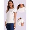 INSPIRE CHIC Women's Crew Neck Ruffle Cap Sleeve Textured Casual Blouse - 2 of 4