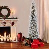 7.5ft Pre-lit Slim Pencil Christmas Tree Flocked Portland Pine - 2 of 3