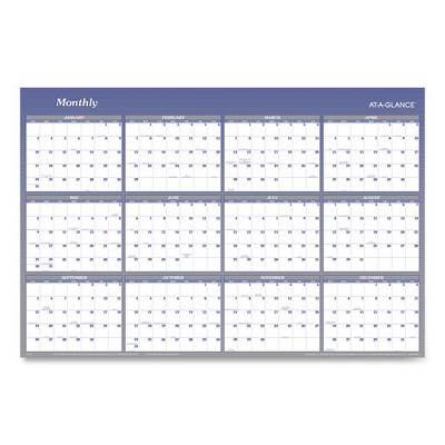 Vertical/Horizontal Erasable Quarterly/Monthly Wall Planner, 32 x 48, 12-Month (Jan to Dec): 2025