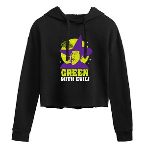 Women's - Wizard of Oz - Green With Evil Cropped Graphic Hoodie - 1 of 4