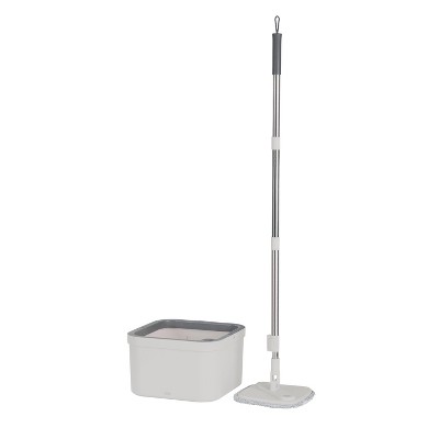 OU Spin Mop with Clean Dirty Water Separation Bucket, 360° Rotating Mop Bucket with Extra Refill Included and Extendable Stainless Steel Handle