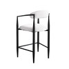 Set of 2 Modern Boucle Upholstered Height Bar Stools,Metal Frame Barstool with Arms and Footrest,Bar Stool for Kitchen Dining Room-Coolbibila - 3 of 4