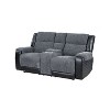HomeStock U5914 Grey/Black Reclining Sofa/Console Reclining Loveseat - 3 of 4
