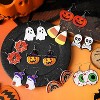 Matte Faux Leather Halloween Earring Collection - 9 Pairs of Lightweight Teardrop Dangles with Spooky Pumpkin, Cat & Ghost Designs - 4 of 4