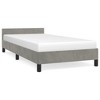 vidaXL Twin XL Bed Frame with Headboard in Light-Gray Velvet Fabric - Sturdy and Stable with Plywood Slats - 3 of 4