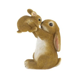 Zingz Home Playful Mom and Baby Rabbit Figurine 6.5x4x8" - 1 of 4