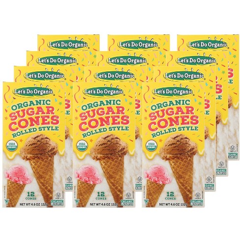 Let's Do Organic Sugar Cones, Rolled Style - 12 cones, 4.6 oz