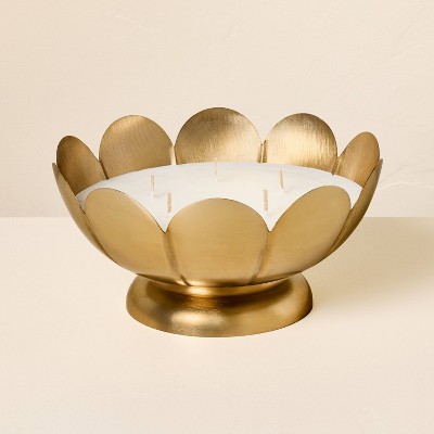 5 Wick Large Scallop Brass Cozy Cardamom Jar Candle Cream 22oz - Hearth & Hand™ with Magnolia